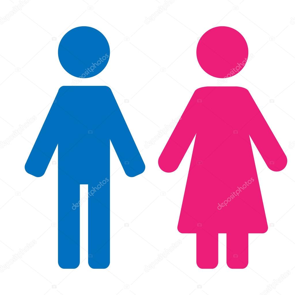Gender symbol set. Male Female girl boy woman man vector icon.