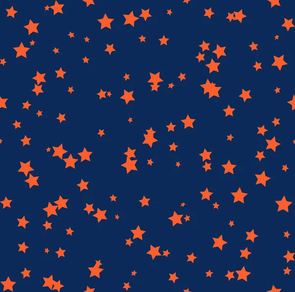 Bonito patrón de estrella de dibujos animados con diferentes iconos de estrellas sobre fondo oscuro — Vector de stock