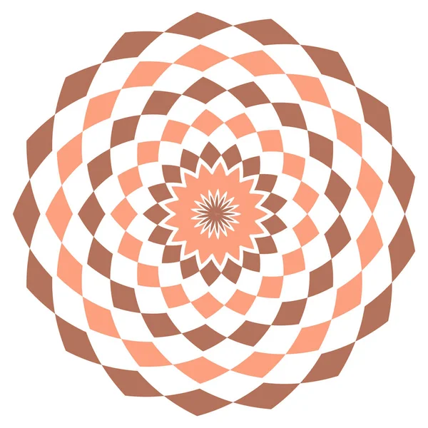 Jednoduchý geometrický vzor s obrovské. Oranžové a červené kaleidoskop vektor mandala art. — Stockový vektor