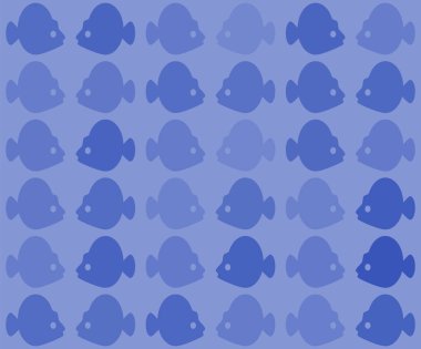 Vektör kesintisiz renkli balık ile tropikal balık farklı renklerde desen. Tekstil için sonsuz kiremitli arka plan