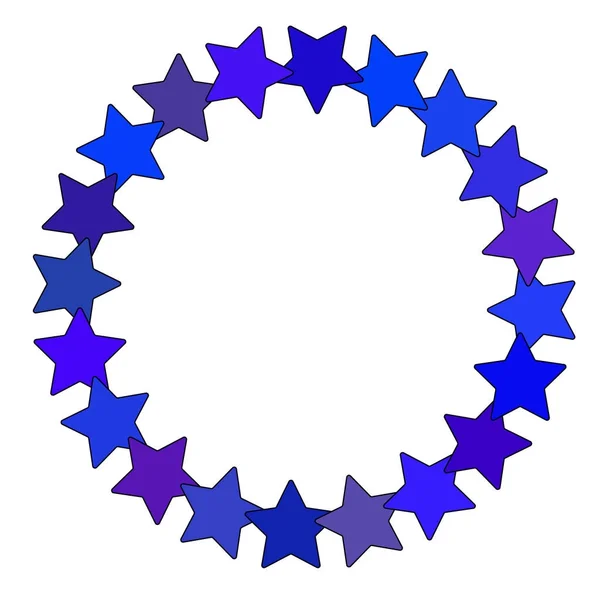 Estrella en forma de círculo. Icono del marco del borde del vector estrellado aislado sobre un fondo blanco. — Vector de stock