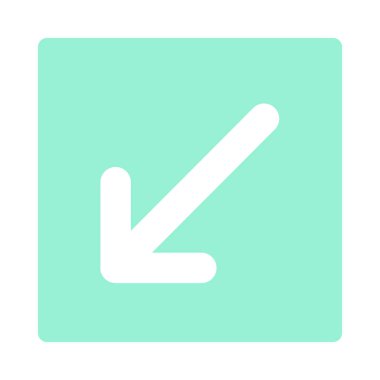 İşaretçi, modern düz stil oku. Beyaz arka plan üzerinde izole OK düğme. Web tasarım, site, uygulama, kullanıcı arabirimi sembolü.