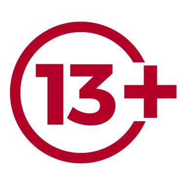 Kırmızı arka plan simgesine yaş sınırı. Simgeler yaş sınırı vektör düz çizim.