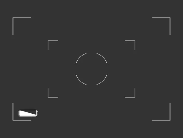 Grabación de la cámara del visor en blanco y negro. Pantalla de enfoque de cámara moderna. Ilustración vectorial — Vector de stock