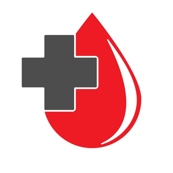 Darować kropla krwi logo. Pojęcie dawcy krwi ikona. Element kropla krwi czerwony wektor projekt wektor w modnym stylu płaski. — Wektor stockowy