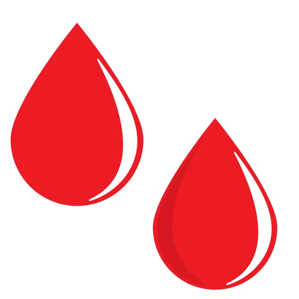 Donera droppe blod logotyp. Givare konceptet blod ikonen. Röd vektor blod droppe uppsättning vektor design element trendiga platt stil. — Stock vektor