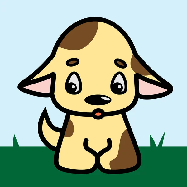Engraçado pequeno cão filhote de cachorro vector. Desenhos animados cão doméstico animal vetor ilustração isolado a partir de fundo . — Vetor de Stock