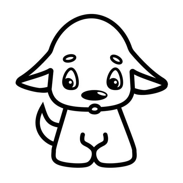面白い小さな犬子犬ペット。漫画の背景から分離された犬家畜図. — ストックベクタ