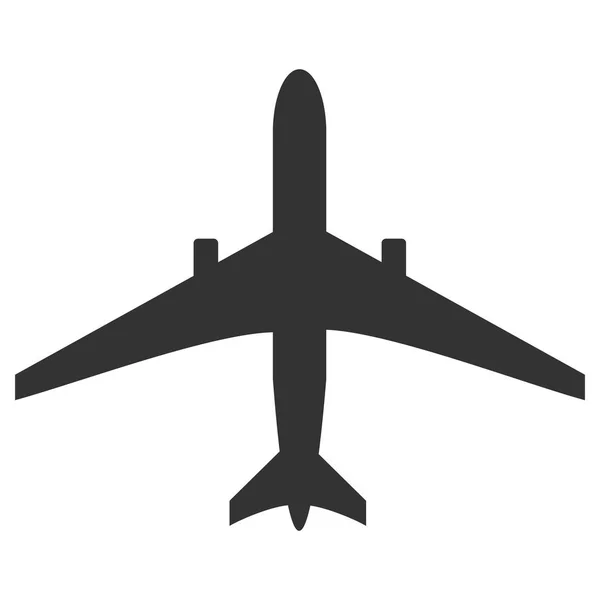 Schwarz-weißes Flugzeug-Symbol isoliert auf dem Hintergrund. Flugzeug in dunkler Farbe. einfaches Illustrationssymbol. — Stockvektor