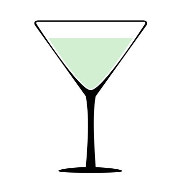 Asma-cam silüeti kadehlerde şarap veya beyaz arka plan üzerinde izole içecekler ile. Alkol martini vektör çizim.