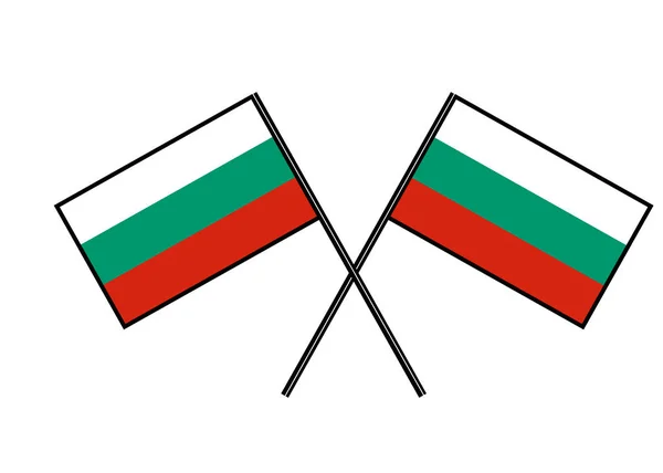 Bandera de Bulgaria. Estilización de la bandera nacional. Ilustración vectorial simple con dos banderas. — Vector de stock
