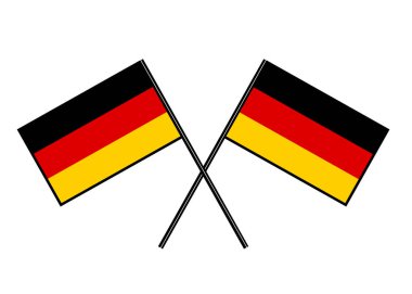 Almanya bayrağı. Ulusal bayrağın stilize edilmesi. İki bayraklı basit vektör çizimi.