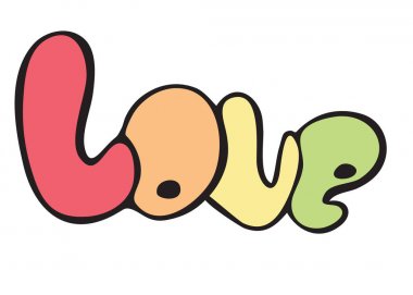 El tipografi ilham kelime aşk çekilmiş. Tebrik kartları, Sevgililer günü, düğün, posterler, baskılar veya ev dekorasyonu için. illüstrasyon