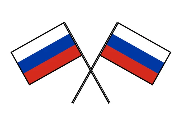 Флаг России. Стилизация национального знамени. Простая векторная иллюстрация с двумя флагами. — стоковый вектор