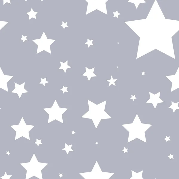 Patrón blanco y negro abstracto sin costuras con estrella simple. Ilustración vectorial — Vector de stock
