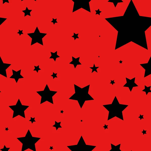 Безшовний абстрактний червоно-чорний візерунок з простою зіркою. Векторна фонова ілюстрація — стоковий вектор