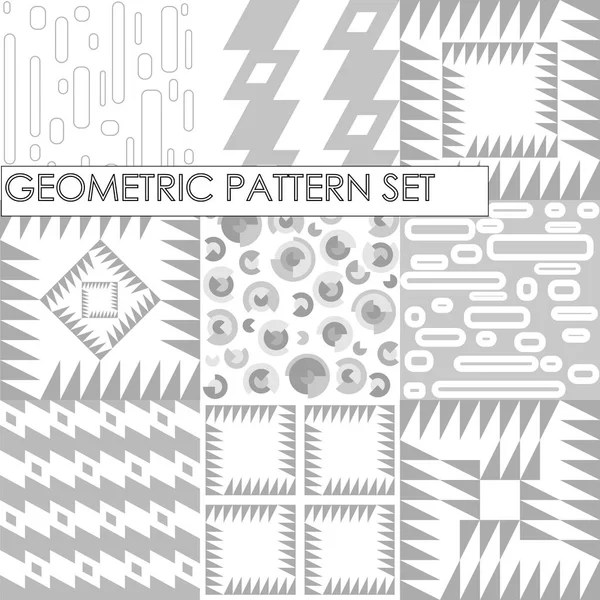 Seamless geometric patterns. Flat gray and white texture — Stock Vector