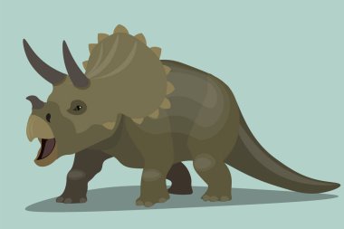 Bir dinozor triserotops şematik resim. Vektör