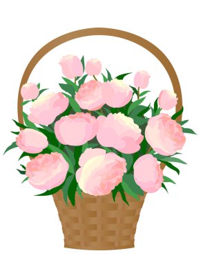 Sepet peonies rustik buket tatil Sevgililer günü hediye aşk romantik