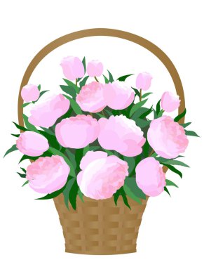 Sepet peonies rustik buket tatil Sevgililer günü hediye aşk romantik