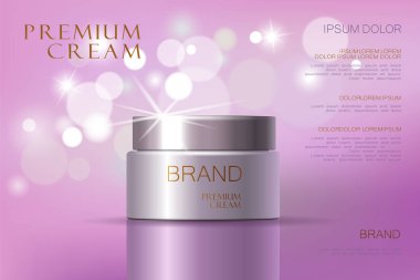 Yüz kremi Cam Kavanoz gerçekçi vektör çizim