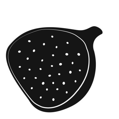 İncir meyve simgesi basit logo berry blackberry siyah tek renkli vektör çizim çizgi