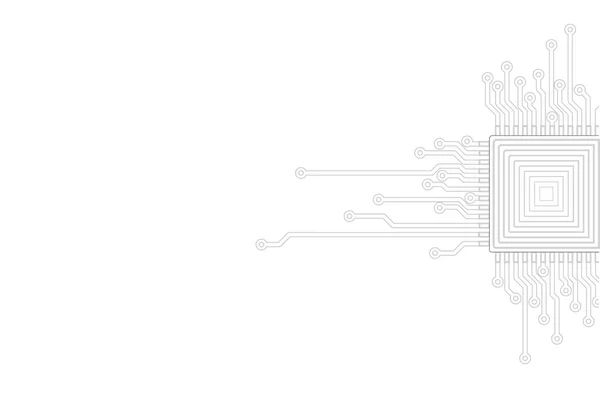 Abstrakte grauweiße Hintergrund. Stromkreis CPU-Mikroprozessor neutrale Vorlage. technologie it business concept cover vektor illustration präsentation — Stockvektor
