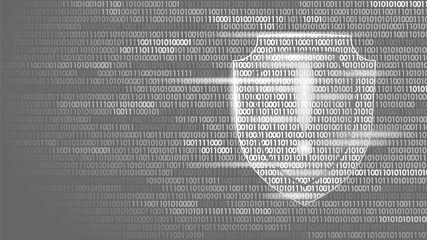 Sistema de protección de protección de flujo de código binario. Big data seguridad hacker ataque ordenador antivirus concepto de negocio exclamación punto de información vector ilustración — Vector de stock