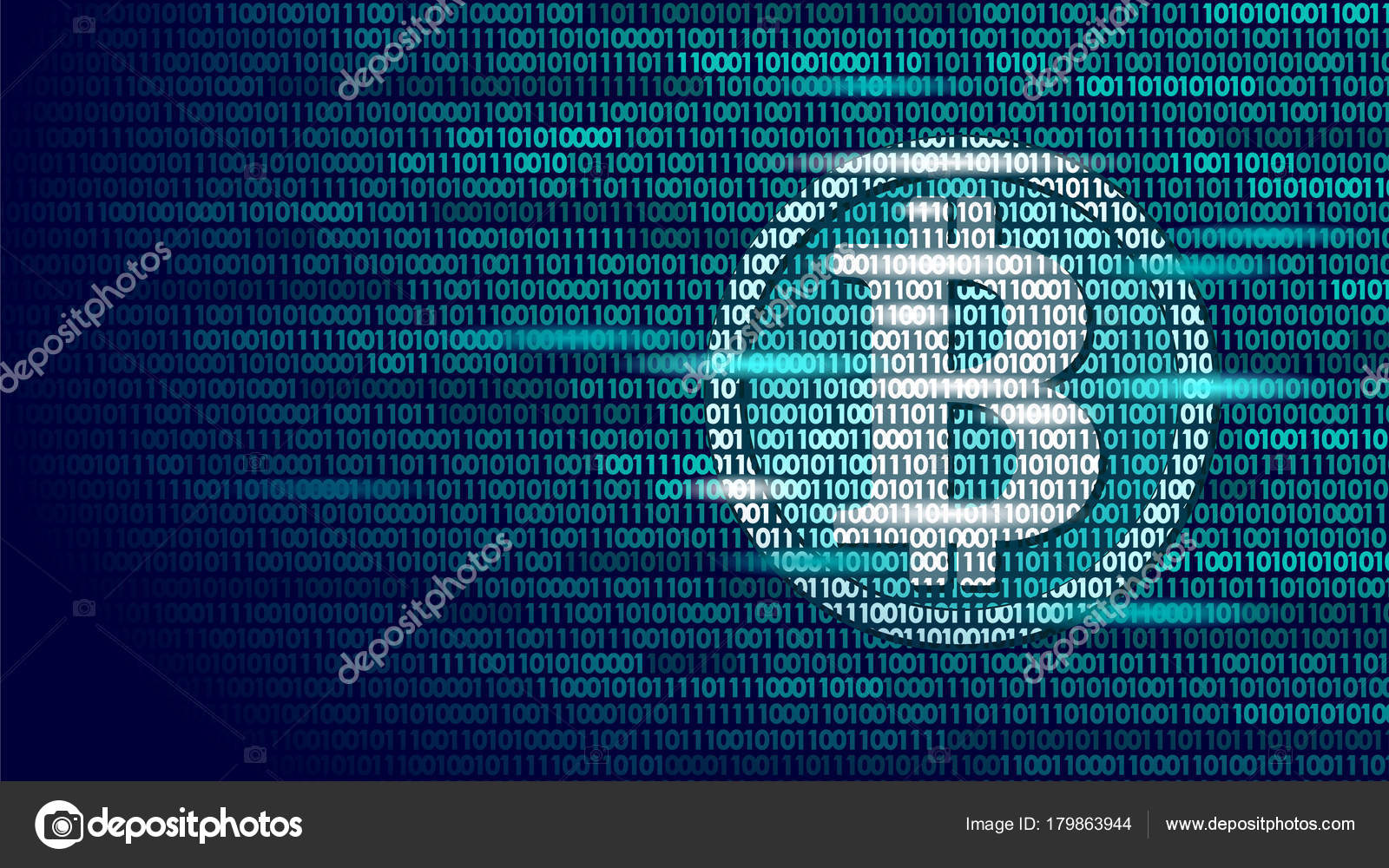 Bitcoin Digitale Kryptowahrung Zeichen Binar Code Nummer Big Data - 