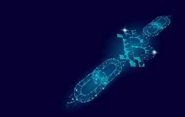 Blockchain bitcoin cryptocurrency araştırma Finans iş kavramı. Poligonal sikke bağlantı web simgesi. Genel bağlantı üçgen 3d modeli işlemek yıldız Internet teknoloji vektör çizim