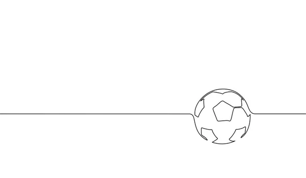 Singola linea continua arte palla da calcio silhouette. Campionato finale gioco sport competizione progettazione uno schizzo abbozzo disegno vettore illustrazione — Vettoriale Stock