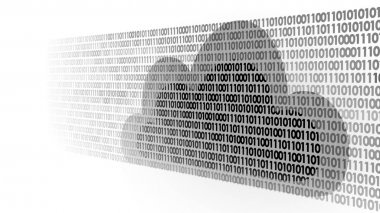 Bulut bilgisayar çevrimiçi depolama ikili kod numaraları. Büyük veri bilgi gelecek modern internet iş teknolojisi. Gri beyaz tek renkli global dosya exchange kullanılabilen arka plan vektör çizim