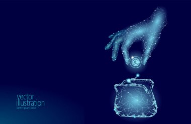 Gcc sikke cryptocurrency cüzdan düşük Poli el koyar. Teknoloji Araştırma blockchain bankacılık gelecek e-ticaret dijital uluslararası finans. Mavi parlak uzay 3d vektör çizim