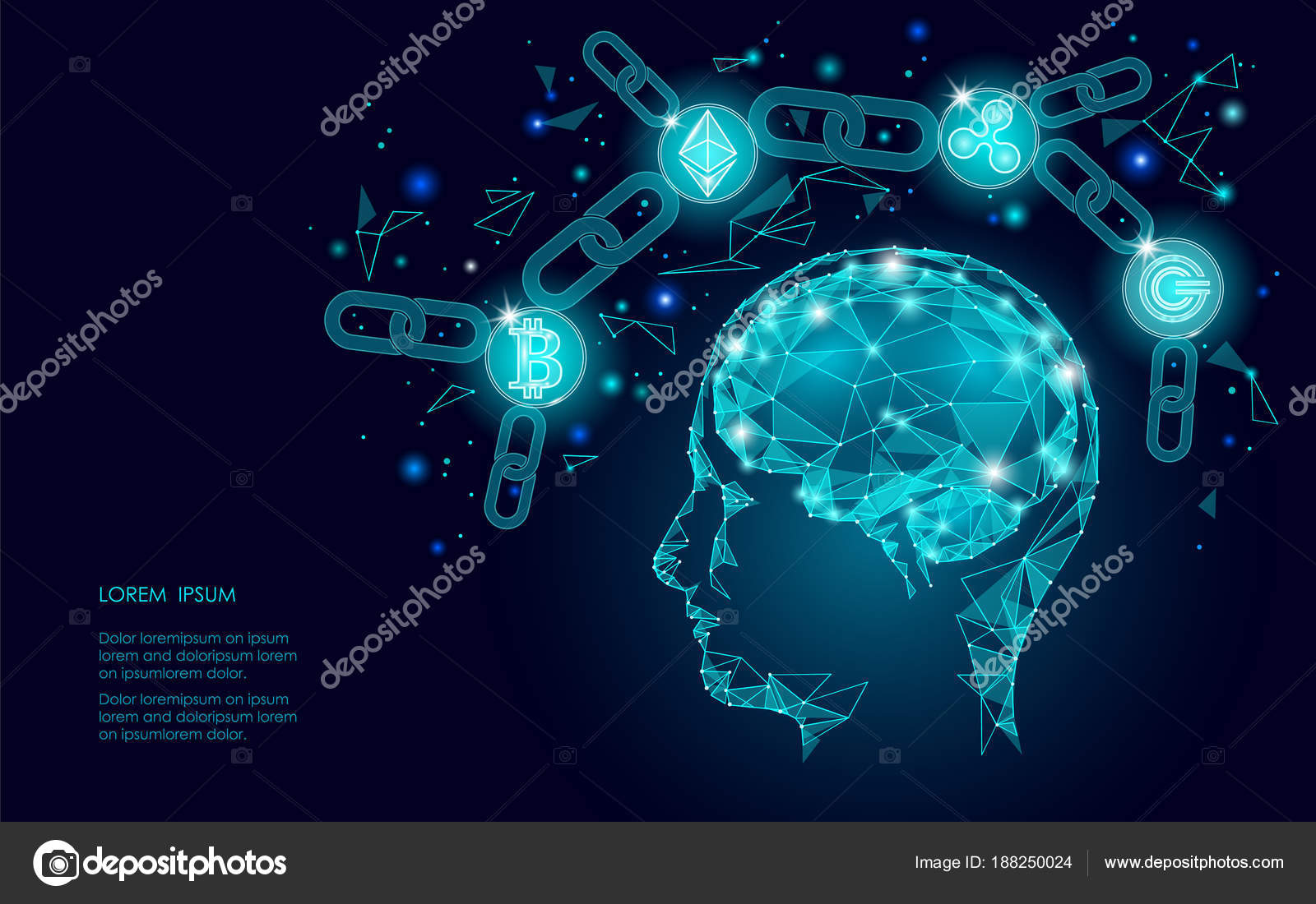 Ethereum Bitcoin Ripple coin digital cryptocurrency human brain artifitial  intellegence. Big data information mining technology. Blue abstract web  internet electronic payment vector illustration Stock Vector by  ©LuckyStep48 188250024