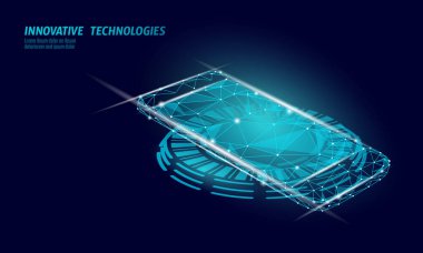 3D gerçekçi tümevarımsal şarj pedi. Akıllı telefon kablosuz elektrik santrali. Modern yenilikçi teknoloji telefon cihazı manyetik elektrik yükü enerji pili çizimi