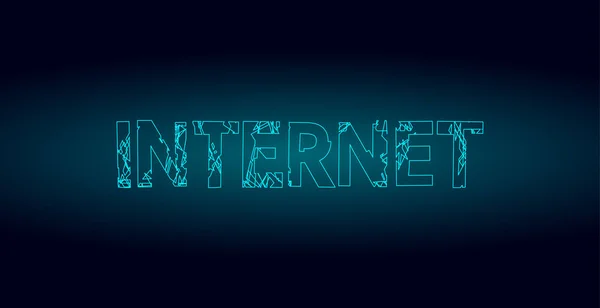 Küresel ağ internet işareti. Teknoloji bağlantısı iş sembolü konsepti. Bilgi aktarımı sanal uzay harfleri 3D tasarım şablonu. Mavi vektör illüstrasyonu — Stok Vektör