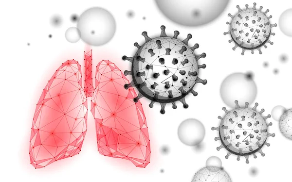 Concepto de investigación microscópica de medicina pulmonar humana 3D. Análisis de peligro de infección por virus respiratorio. Terapia de tuberculosis hospital cartel plantilla vector ilustración — Vector de stock