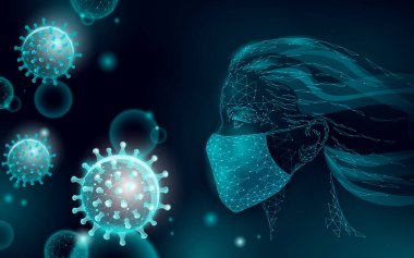 Kadın doktor bilim adamları deney tüpü tutuyor. Güvenlik maskesi virüs mikroskobu aşısı. Pandemik koronavirüs pnömoni tedavisi geliştiriliyor. Sağlık hizmetleri bağışıklığı araştırma vektörü çizimi