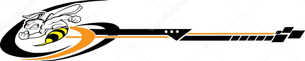 Super Bee Speed Flying delivery. Bee Boxing Mascot for sport teams. Great for t-shirt designs, business mascot logo and any other design work. Ready for car paint or sticker vinyl cutting.