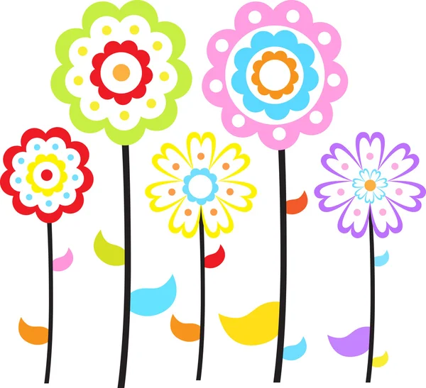Ensemble floral vectoriel de fleurs éléments de collection colorés pour vos compositions . — Image vectorielle