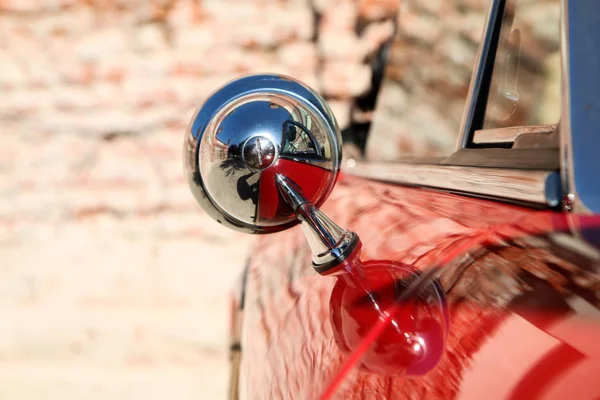 Detail Side Mirror Old Italian Sports Car — Stock Photo, Image