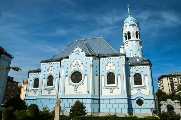 Église Elizabeth Église Bleue Debout Bratislava Slovaquie Une Attraction Touristique — Photo