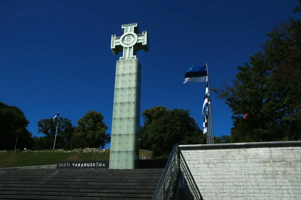 War Independence Victory Column Memorial Tallinn Estonia Inglês Dos Pontos — Fotografia de Stock