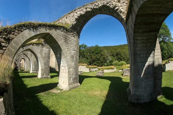 Las Ruinas Del Antiguo Claustro Alvastra Suecia Durante Bonito Día —  Fotos de Stock