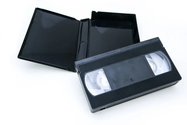 Velho Retro Vhs Vídeo Cassete Com Uma Capa Isolada Fundo — Fotografia de Stock