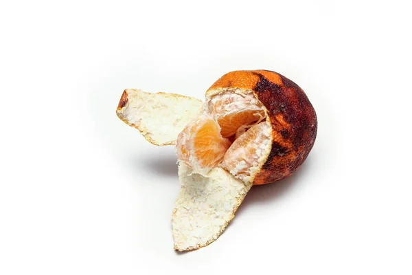 Das Bild Einer Gewöhnlichen Alten Und Trockenen Mandarine Hat Innen — Stockfoto