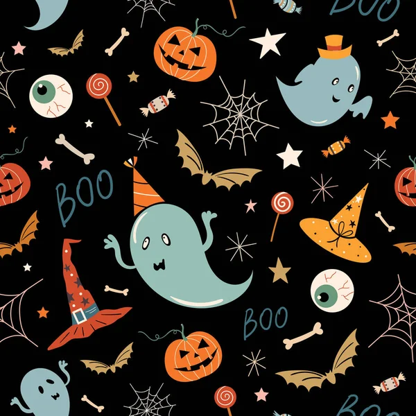 Halloween naadloos patroon — Stockvector