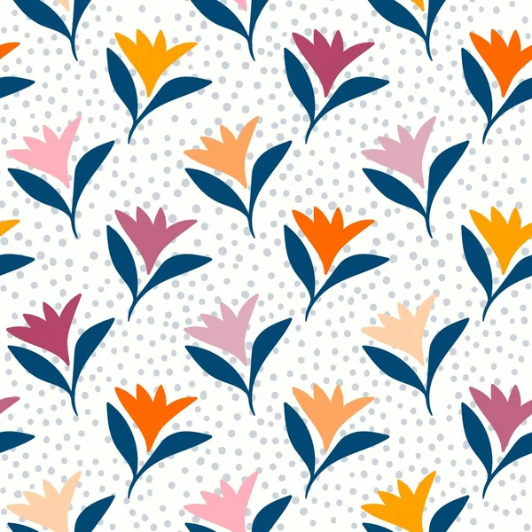 Floral Seamless Pattern Simple Design — Stock Vector