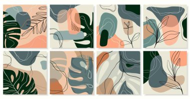 Tropik soyut arkaplan koleksiyonu, farklı modern tasarım