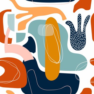 Soyut dikişsiz desen / arkaplan / duvar kağıdı, modern tasarım, dekoratif karalama şekilleri